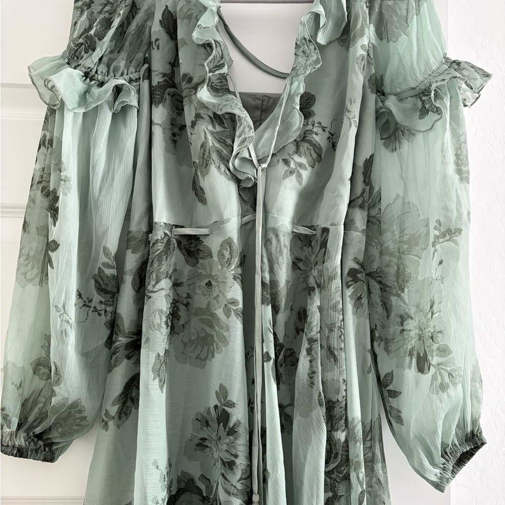Floral Ruffle Midi Dress - Picture 4 of 16